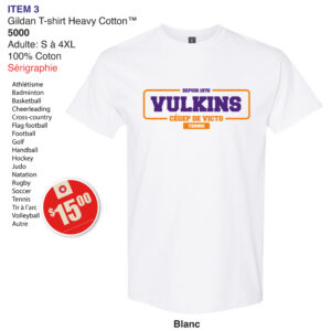 Item 03 Cégep de Victoriaville T-Shirt Gildan Blanc 5000 2026